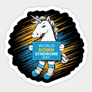 march 21 world down syndrome day a gift forunicorn lovers Sticker